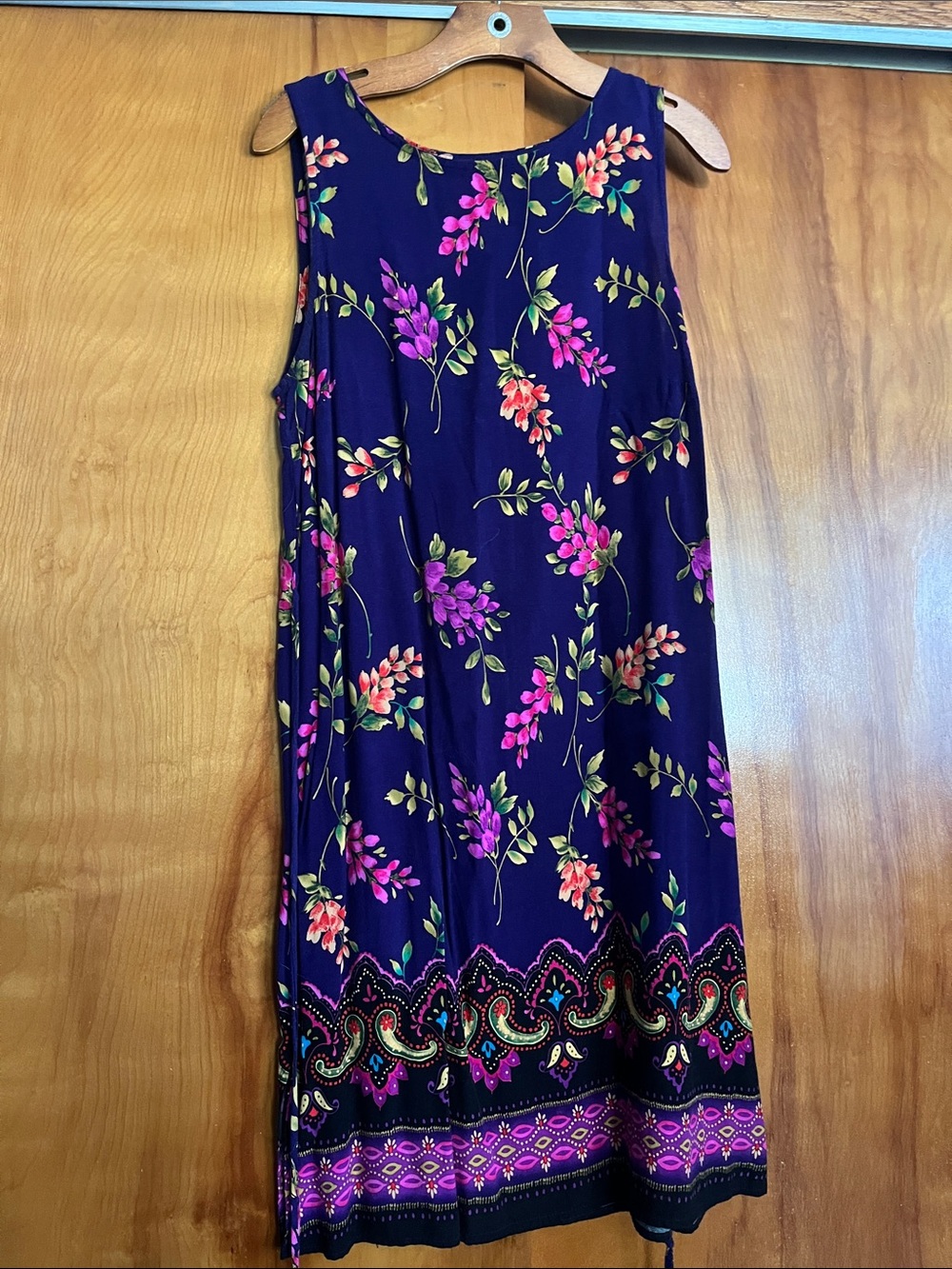 Floral Print Purple Sleeveless Dress